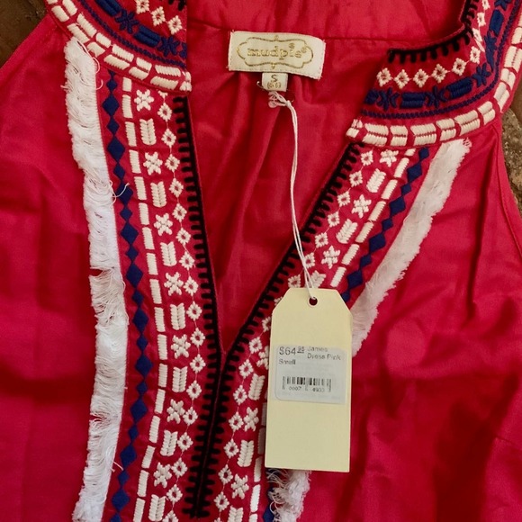 Ladies Mudpie James Dress Pink Fully Lined SIZE SMALL Mud Pie Pink Tribal Dress - Picture 1 of 6